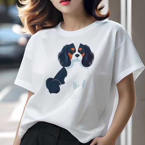 キャバリア Tシャツ 犬愛 ユニークデザインレディース 犬ファン 半袖 春夏 プリント カジュアル かわいい 人間用 ギフト 個性的 キャバリア