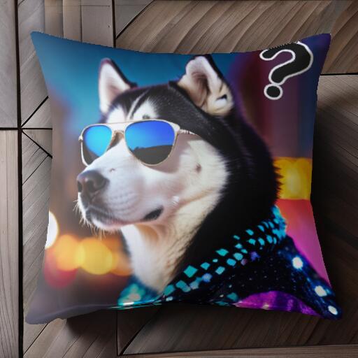 サングラス シベリアンハスキー ライト クッションカバー 45×45cm アニマル柄 おしゃれ 可愛い クッシ..