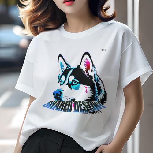シベリアンハスキー Tシャツ 犬愛 ユニークデザインレディース 犬ファン 半袖 春夏 プリント カジュアル かわいい 人間用 ギフト 個性的 シベリアンハスキー
