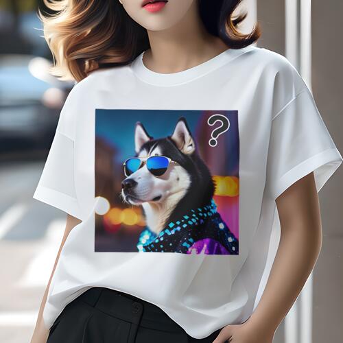シベリアンハスキー Tシャツ 犬愛 ユニークデザインレディース 犬ファン 半袖 春夏 プリント カジュア..