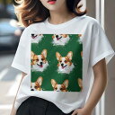 コーギー Tシャツ 犬愛 ユニークデザインレディース 犬ファン 半袖 春夏 プリント カジュアル かわいい 人間用 ギフト 個性的 コーギー