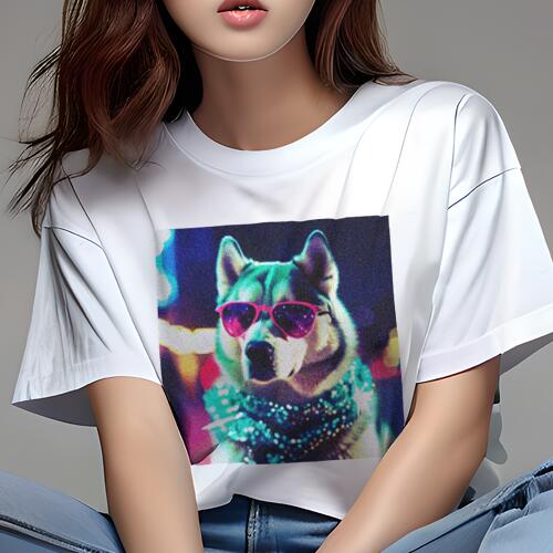 シベリアンハスキー Tシャツ 犬愛 ユニークデザインレディース 犬ファン 半袖 春夏 プリント カジュア..