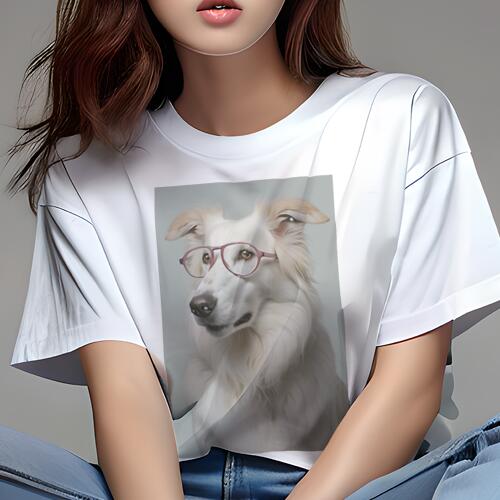 ボーダーコリー Tシャツ 犬愛 ユニークデザインレディース 犬ファン 半袖 春夏 プリント カジュアル かわいい 人間用 ギフト 個性的 メガネ ボーダーコリー