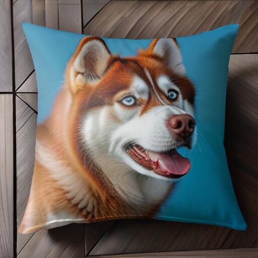 ハスキー クッションカバー 45×45cm アニマル柄 おしゃれ 可愛い クッション本体付き 正方形