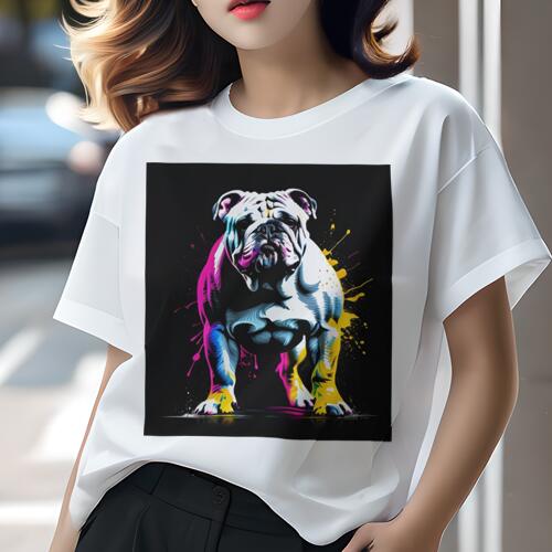 ブルドッグ Tシャツ 犬愛 ユニークデザインレディース 犬ファン 半袖 春夏 プリント カジュアル かわいい 人間用 ギフト 個性的 ブルドッグ