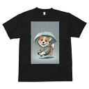コーギー Tシャツ 犬愛 ユニークデザインメンズ キッズ 犬ファン 半袖 春夏 プリント カジュアル かわいい 人間用 ギフト 個性的 雨 コーギー 傘 レインコート