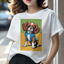 キャバリア Tシャツ 犬愛 ユニークデザインレディース 犬ファン 半袖 春夏 プリント カジュアル かわいい 人間用 ギフト 個性的 Tシャツ キャバリア(4)