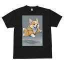 コーギー Tシャツ 犬愛 ユニークデザインメンズ キッズ 犬ファン 半袖 春夏 プリント カジュアル かわいい 人間用 ギフト 個性的 雨 コーギー レインコー...