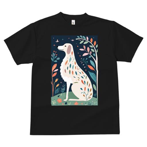 グレイハウンド Tシャツ 犬愛 ユニークデザインレディース 犬ファン 半袖 春夏 プリント カジュアル かわいい 人間用 ギフト 個性的 植物 グレイハウンド 花 木