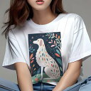 グレイハウンド Tシャツ 犬愛 ユニークデザインレディース 犬ファン 半袖 春夏 プリント カジュアル かわいい 人間用 ギフト 個性的 植物 グレイハウンド 花 木(4)