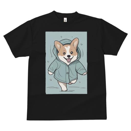 コーギー Tシャツ 犬愛 ユニークデザインレディース 犬ファン 半袖 春夏 プリント カジュアル かわいい 人間用 ギフト 個性的 レインコート コーギー 雨