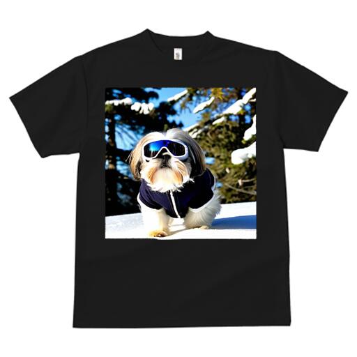 シーズー Tシャツ 犬愛 ユニークデザインメンズ キッズ 犬ファン 半袖 春夏 プリント カジュアル かわいい 人間用 ギフト 個性的 雪 シーズー 冬 スキーゴーグル ジャケット