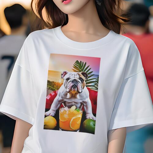 ブルドッグ Tシャツ 犬愛 ユニークデザインレディース 犬ファン 半袖 春夏 プリント カジュアル かわいい 人間用 ギフト 個性的 カクテル ブルドッグ 柑橘類 トロピカル ブルドッグ Tシャツ 犬愛 ユニークデザインレディース 犬ファン 半袖 春夏 プリント カジュアル かわいい 人間用 ギフト 個性的 カクテル ブルドッグ 柑橘類 トロピカル