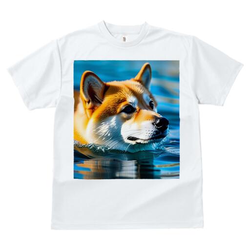 柴犬 Tシャツ 犬愛 ユニークデザインメンズ キッズ 犬ファン 半袖 春夏 プリント カジュアル かわいい 人間用 ギフト 個性的 水 柴犬 海