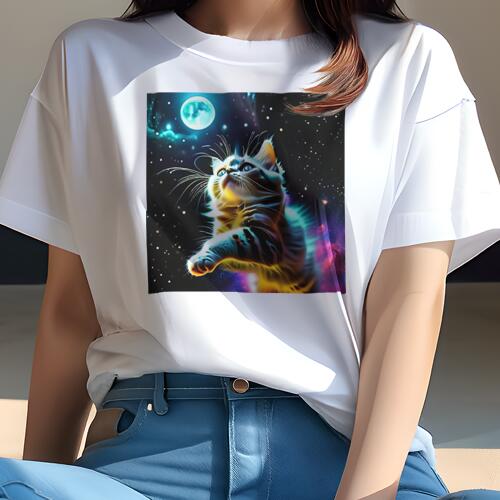 Tシャツ 犬愛 ユニークデザインレディース 犬ファン 半袖 春夏 プリント カジュアル かわいい 人間用 ギフト 個性的 月 星 宇宙