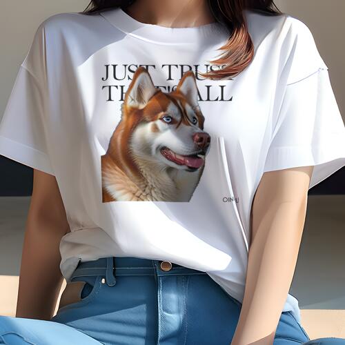 シベリアンハスキー Tシャツ 犬愛 ユニークデザインレディース 犬ファン 半袖 春夏 プリント カジュアル かわいい 人間用 ギフト 個性的 シベリアンハスキー