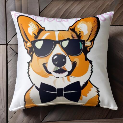 サングラス コーギー 蝶ネクタイ クッションカバー 45×45cm アニマル柄 おしゃれ 可愛い クッション本..