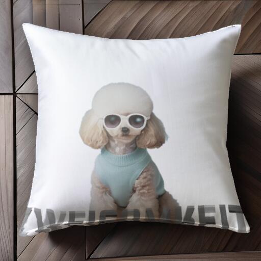 サングラス トイプードル 犬服 クッションカバー 45×45cm アニマル柄 おしゃれ 可愛い クッション本体付き 正方形