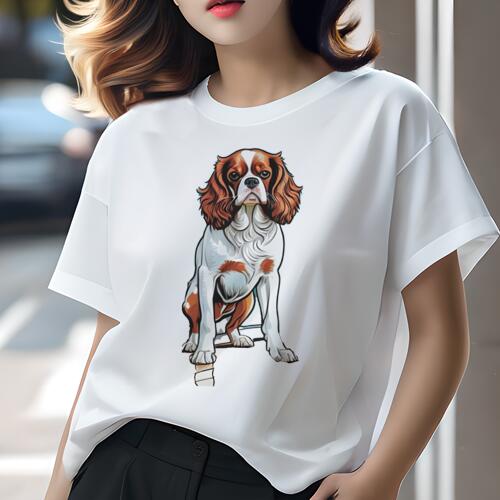 キャバリア Tシャツ 犬愛 ユニークデザインレディース 犬ファン 半袖 春夏 プリント カジュアル かわいい 人間用 ギフト 個性的 キャバリア キャバリア Tシャツ 犬愛 ユニークデザインレディース 犬ファン 半袖 春夏 プリント カジュアル かわいい 人間用 ギフト 個性的 キャバリア