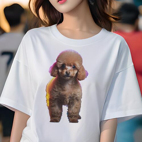トイプードル Tシャツ 犬愛 ユニークデザインレディース 犬ファン 半袖 春夏 プリント カジュアル かわいい 人間用 ギフト 個性的 かわいい トイプードル キュート ペット 子犬