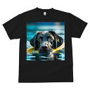 ラブラドールレトリバー Tシャツ 犬愛 ユニークデザインメンズ キッズ 犬ファン 半袖 春夏 プリント カジュアル かわいい 人間用 ギフト 個性的 水 ラブラドールレトリバー 水泳 犬用ライフジャケット