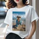ラブラドールレトリバー Tシャツ 犬愛 ユニークデザインレディース 犬ファン 半袖 春夏 プリント カジュアル かわいい 人間用 ギフト 個性的 ビーチ ラブラドールレトリバー 海 夏 休暇