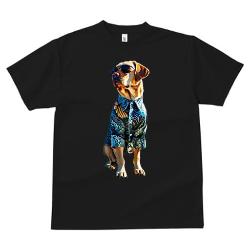 ラブラドールレトリバー Tシャツ 犬愛 ユニークデザインメンズ キッズ 犬ファン 半袖 春夏 プリント カジュアル かわいい 人間用 ギフト 個性的 アロハシャツ ラブラドールレトリバー サングラス