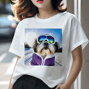 ポメラニアン Tシャツ 犬愛 ユニークデザインレディース 犬ファン 半袖 春夏 プリント カジュアル かわいい 人間用 ギフト 個性的 ビーチ ポメラニアン 海 夏 休暇