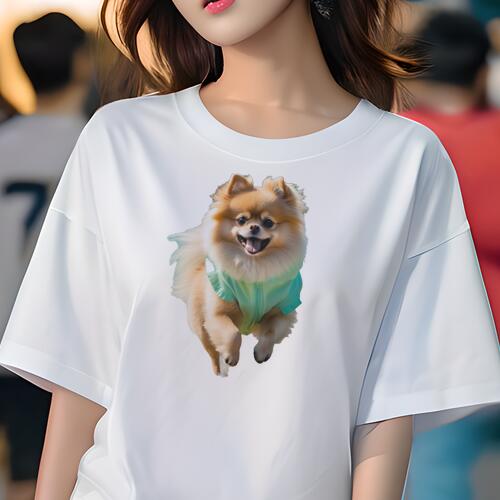 ポメラニアン Tシャツ 犬愛 ユニークデザインレディース 犬ファン 半袖 春夏 プリント カジュアル かわ..