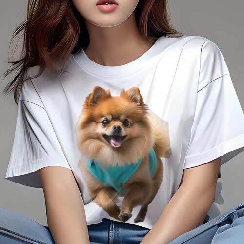 ポメラニアン Tシャツ 犬愛 ユニークデザインレディース 犬ファン 半袖 春夏 プリント カジュアル かわ..