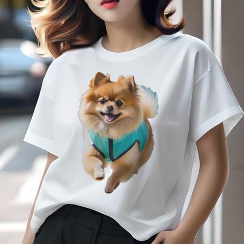 ポメラニアン Tシャツ 犬愛 ユニークデザインレディース 犬ファン 半袖 春夏 プリント カジュアル かわ..