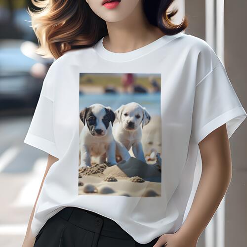 ダルメシアン,ラブラドールレトリバー Tシャツ 犬愛 ユニークデザインレディース 犬ファン 半袖 春夏 プリント カジュアル かわいい 人間用 ギフト 個性的 ビーチ ダルメシアン,ラブラドールレトリバー 海 砂 貝殻 ダルメシアン,ラブラドールレトリバー Tシャツ 犬愛 ユニークデザインレディース 犬ファン 半袖 春夏 プリント カジュアル かわいい 人間用 ギフト 個性的 ビーチ ダルメシアン,ラブラドールレトリバー 海 砂 貝殻