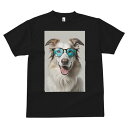 ボーダーコリー Tシャツ 犬愛 ユニークデザインメンズ キッズ 犬ファン 半袖 春夏 プリント カジュアル かわいい 人間用 ギフト 個性的 メガネ ボーダーコリー
