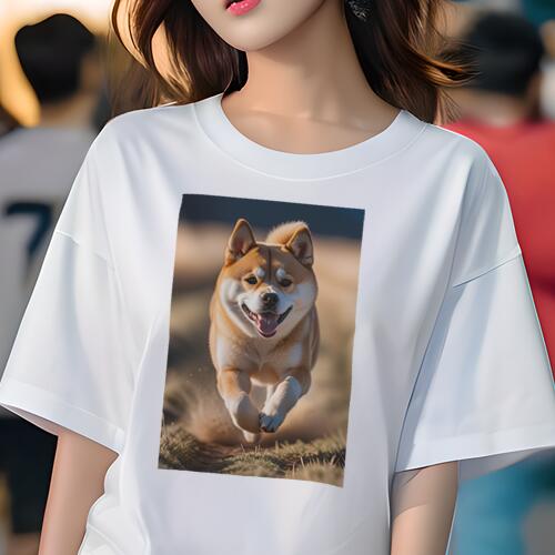 柴犬 Tシャツ 犬愛 ユニークデザインレディース 犬ファン 半袖 春夏 プリント カジュアル かわいい 人間用 ギフト 個性的 イヌ 柴犬 動物 ペット 哺乳類(4)