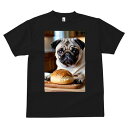 パグ Tシャツ 犬愛 ユニークデザインメンズ キッズ 犬ファン 半袖 春夏 プリント カジュアル かわいい 人間用 ギフト 個性的 パン パグ 木製まな板