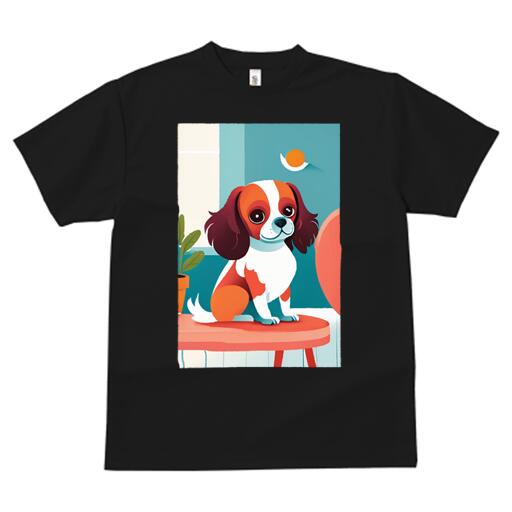 キャバリア Tシャツ 犬愛 ユニークデザインメンズ キッズ 犬ファン 半袖 春夏 プリント カジュアル か..
