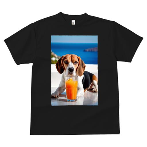 ビーグル Tシャツ 犬愛 ユニークデザインメンズ キッズ 犬ファン 半袖 春夏 プリント カジュアル かわいい 人間用 ギフト 個性的 ジュース ビーグル オレンジ