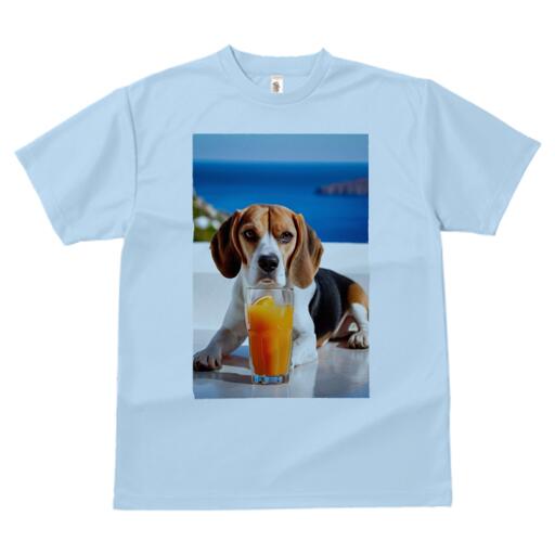ビーグル Tシャツ 犬愛 ユニークデザインメンズ キッズ 犬ファン 半袖 春夏 プリント カジュアル かわいい 人間用 ギフト 個性的 ジュース ビーグル オレンジ