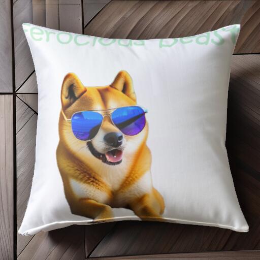 サングラス 柴犬 クッションカバー 45×45cm アニマル柄 おしゃれ 可愛い クッション本体付き 正方形