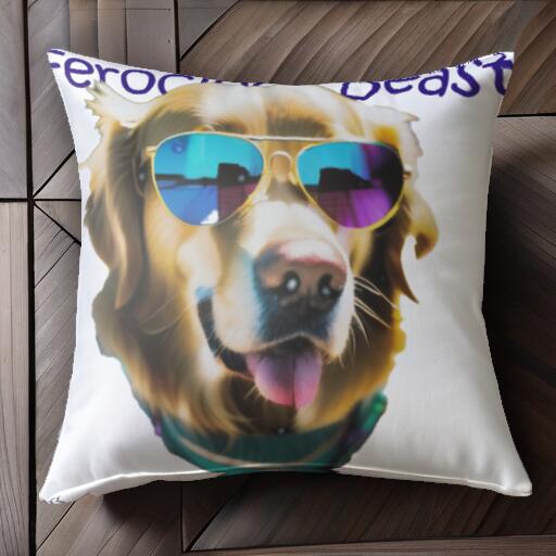 サングラス ゴールデンレトリバー クッションカバー 45×45cm アニマル柄 おしゃれ 可愛い クッション本体付き 正方形
