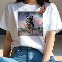 ジャーマンシェパード Tシャツ 犬愛 ユニークデザインレディース 犬ファン 半袖 春夏 プリント 大人カジュアル かわいい 人間用 ギフト 個性的 猛暑対策 ハート ジャーマンシェパード 星空 帽子