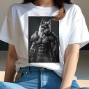 ハスキー Tシャツ 犬愛 ユニークデザインレディース 犬ファン 半袖 春夏 プリント 大人カジュアル かわいい 人間用 ギフト 個性的 猛暑対策 鎧 ハスキー マスク ヒーロー アメコミ