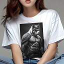 Tシャツ 犬愛 ユニークデザインレディース 犬ファン 半袖 春夏 プリント 大人カジュアル かわいい 人間用 ギフト 個性的 猛暑対策 筋肉 マスク 戦士 鎧