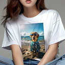ラブラドールレトリバー Tシャツ 犬愛 ユニークデザインレディース 犬ファン 半袖 春夏 プリント 大人カジュアル かわいい 人間用 ギフト 個性的 猛暑対策 ビーチ ラブラドールレトリバー 海 夏 休暇