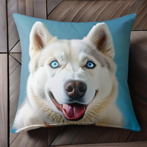 シベリアンハスキー クッションカバー 45×45cm アニマル柄 おしゃれ 可愛い クッション本体付き 正方形