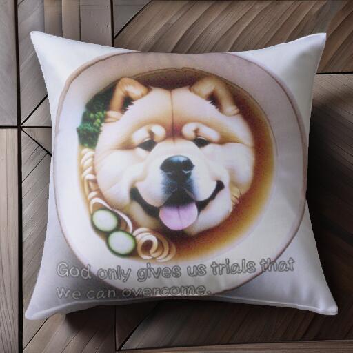 ラーメン チャウチャウ どんぶり 麺 ブロッコリー クッションカバー 45×45cm アニマル柄 おしゃれ 可愛..