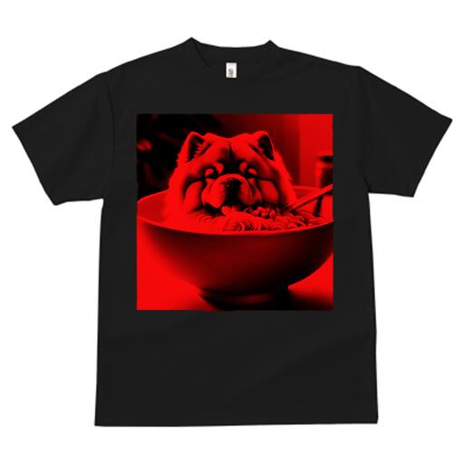 楽天フロントップ楽天市場店チャウチャウ Tシャツ 犬愛 ユニークデザインメンズ キッズ 犬ファン 半袖 春夏 プリント 大人カジュアル かわいい 人間用 ギフト 個性的 猛暑対策 麺類 チャウチャウ ボウル