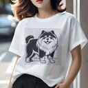秋田犬 Tシャツ 犬愛 ユニークデザインレディース 犬ファン 半袖 春夏 プリント 大人カジュアル かわいい 人間用 ギフト 個性的 猛暑対策 秋田犬