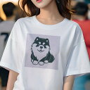 秋田犬 Tシャツ 犬愛 ユニークデザインレディース 犬ファン 半袖 春夏 プリント 大人カジュアル かわいい 人間用 ギフト 個性的 猛暑対策 かわいい 秋田犬 イラスト 動物