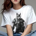 シベリアンハスキー Tシャツ 犬愛 ユニークデザインレディース 犬ファン 半袖 春夏 プリント 大人カジュアル かわいい 人間用 ギフト 個性的 猛暑対策 鎧 シベリアンハスキー マスク ヒーロー 戦士